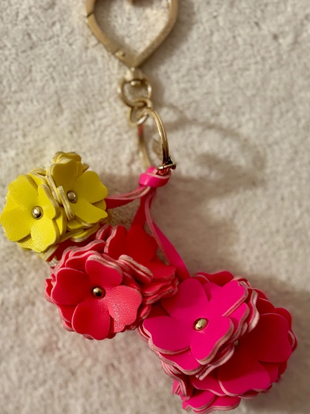 Victoria’s Secret Leather Flower Keychain Bag Charm